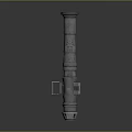 Military Weapon 3D Model Metal Tubular Structure With Muzzle And Bracket Details