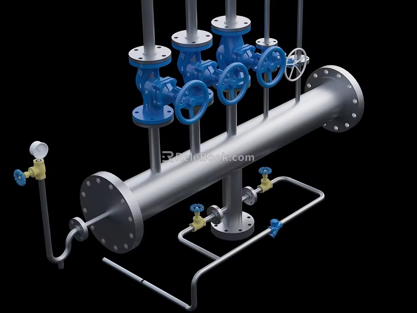 Pipe assembly in production line 3d model