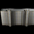 Modern Residential Building Exterior With Multi Storey Structure And Multiple Windows Design 3d model