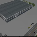 Modern Industrial Factory Building Exterior With White Gray Facade Large Windows And Surrounding Road
