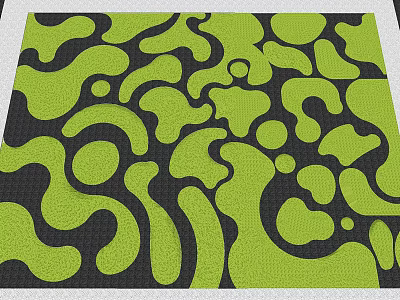 Creative Garden Decor Elements Featuring Irregular Green and Black Curved Pattern Designs 3d model