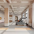 Modern Fitness Studio Interior With Yoga Mats Exercise Balls And Spacious Layout