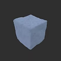 White Cube 3D Model With Simple Shape On Dark Background 3d model