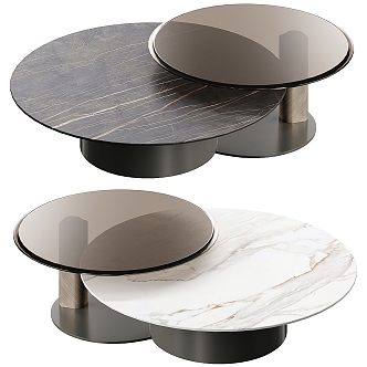 Cattelan Arena Modern Round Coffee Table Combination Coffee Table Mother and Mother Coffee Table Marble Coffee Table Glass Coffee Table 3d model