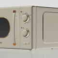 Cream Colored Philips Microwave Oven With Retro Control Knobs And Glass Window For Modern Kitchen 3d model