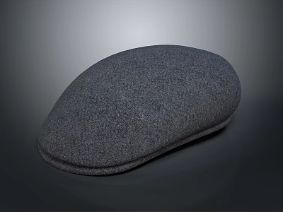 Gray Felt Beret Classic Style Warm Soft Texture Daily Wear Accessory 3d model