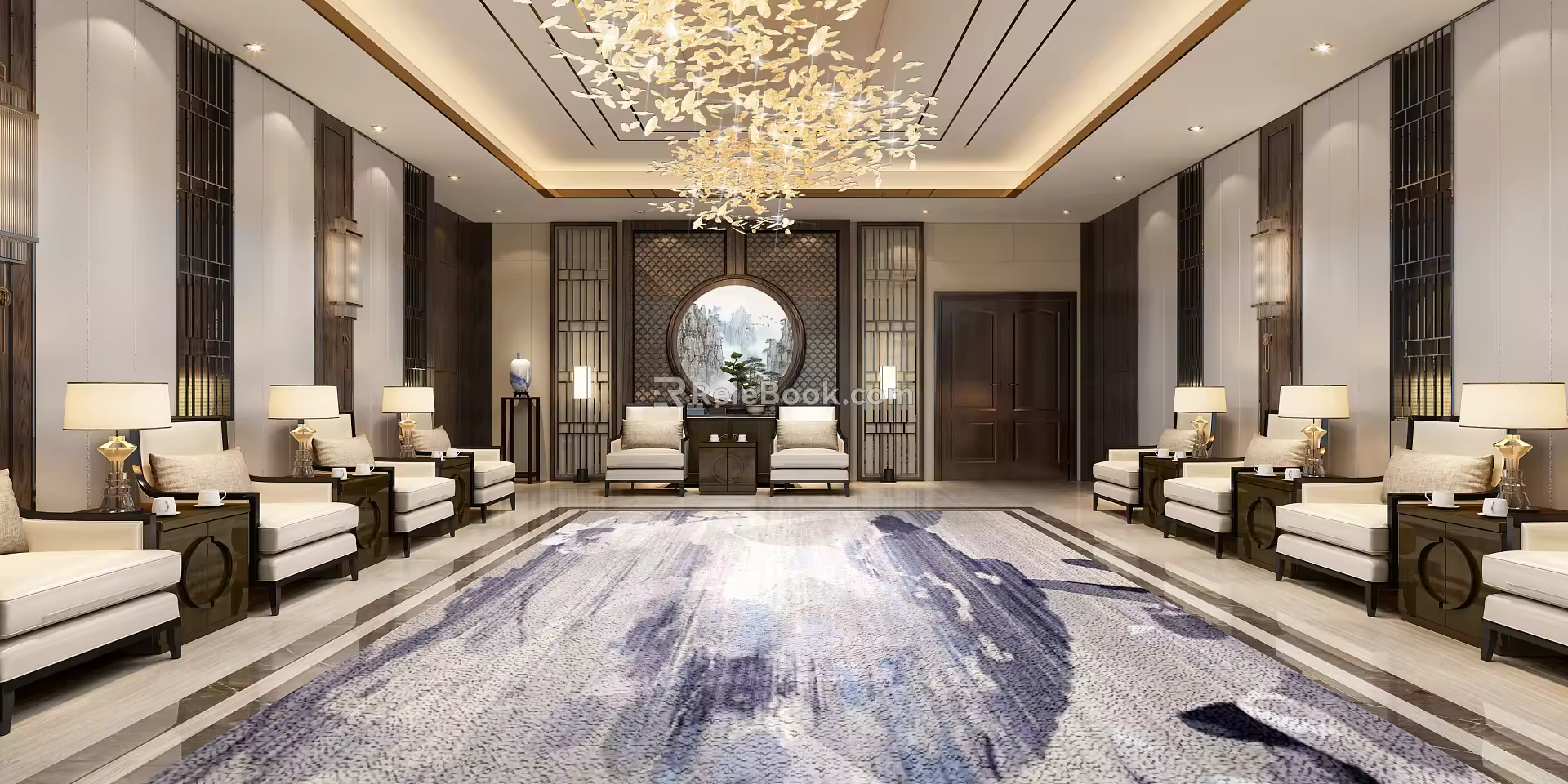 New Chinese Reception Room VIP Hall Reception Room 3d model