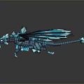 Blue Crystal Dragon With Sharp Ice Wings In 3D Fantasy Design