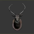 Rustic Deer Head Mount Wall Decor With Wooden Plaque And Antlers For Home Interior