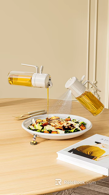 Oil Dispensers Pouring Spraying Oil For Salad 3d model 