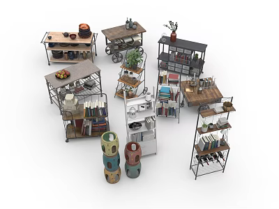 Versatile Storage Shelving Units With Multiple Designs For Home Office And Decor Items 3d model