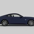 Blue Ford Mustang Sports Coupe Exterior Front and Side View Design
