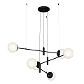 Modern Spherical Pendant Lights With White Globe Shades And Metal Frame For Living Room