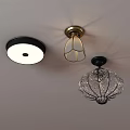 Ceiling Lights With Modern Round Vintage Glass Shade And Crystal Design
