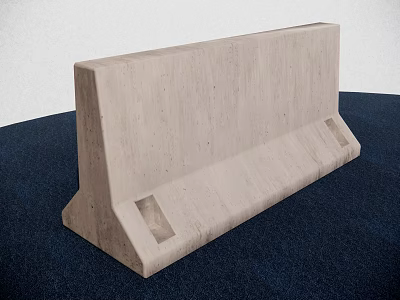 Concrete Fence With Textured Surface And Grooved Base Solid Structure 3d model