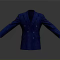 Elegant Blue Striped Double Breasted Formal Business Suit With Classic Design