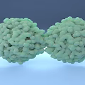 Medical Device Microscopic Components Featuring Green Spherical Textured Surfaces 3d model