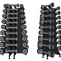 Multilevel Dumbbell Rack With Multiple Stacked Dumbbells For Sports Fitness Equipment