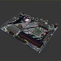 Advanced Computer Motherboard with Chipset PCIe Slots Heat Sinks and Circuit Design
