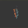 Vibrant Mythical Sword Design With Flame Effects And Lightning Elements