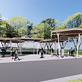 Modern Gallery Frame Landscape Gallery Frame Special-shaped Landscape Gallery Frame Hollow Landscape Gallery Frame Landscape Node Street Square 3d model