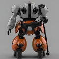 Intelligent Mechanical Robot Model With Orange Gray Armor And Dual Angle