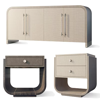 Modern Wooden Nightstand Designs With Drawers And Minimalist Metal Frame Details 3d model