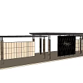 Pergola Structure With Roof Columns And Panel Screens Design