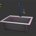 Modern Kitchen Sink Square Single Bowl With Matte Black Faucet Minimalist Design