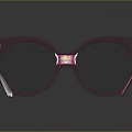 Pink Round Frame Glasses With Transparent Frame And Light Lenses 3d model