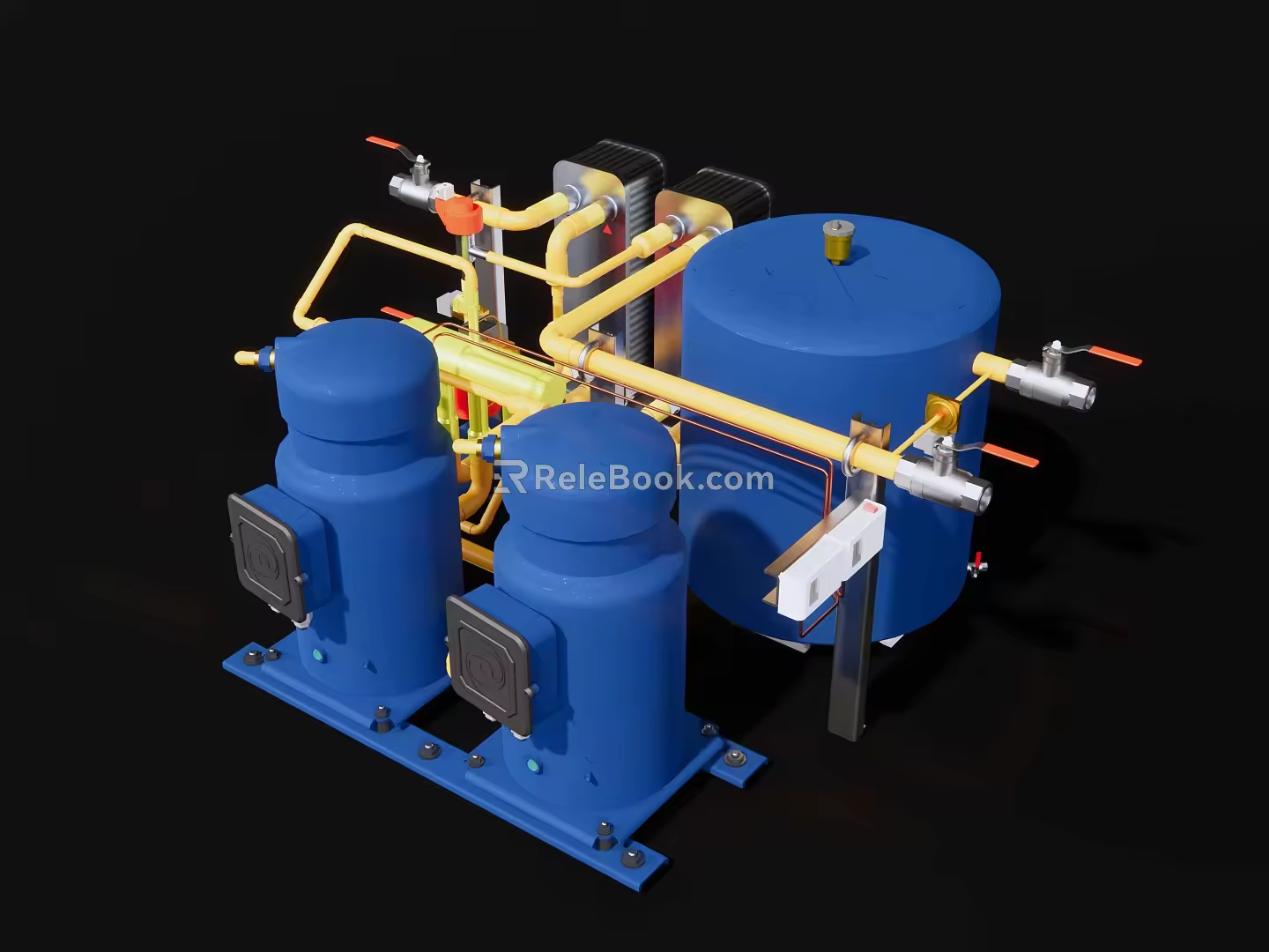heat exchanger reactor refrigerator 3d model
