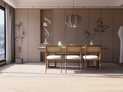 modern dining room living room model