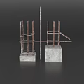Reinforced Steel Construction Components With Concrete Bases And Structural Frames