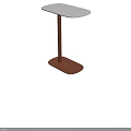 Modern Side Table With White Top And Brown Stand Sturdy Base Design