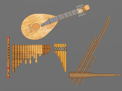 Flute Flute Pipa Ripe Flute Ethnic Musical Instruments Minority Musical Instruments Ancient Musical Instruments 3d model