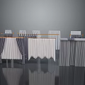 Elegant White Gray Curtain Drapes With Pleated Design For Home Interior