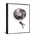 Modern abstract painting simple gray abstract decorative painting 3d model