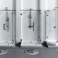 Modern Shower Sauna with Three Glass Enclosures and Slippers in Bathroom Design