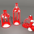 Red Cage Shaped Bottles With Hello Happy Life And Red White Balloons Photo Spot