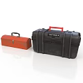 Small Red And Large Black Craftsman Toolboxes With Metal Handles 3d model