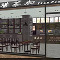 Cozy Milk Tea Shop Interior With Spacious Seating Menu Displays And Warm Lighting