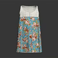 Sleeveless Women's Dress With Gray Top And Blue Floral Print Design