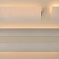 White Rectangular Decorative Wall Panels With Soft Edge Lighting On Light Background 3d model