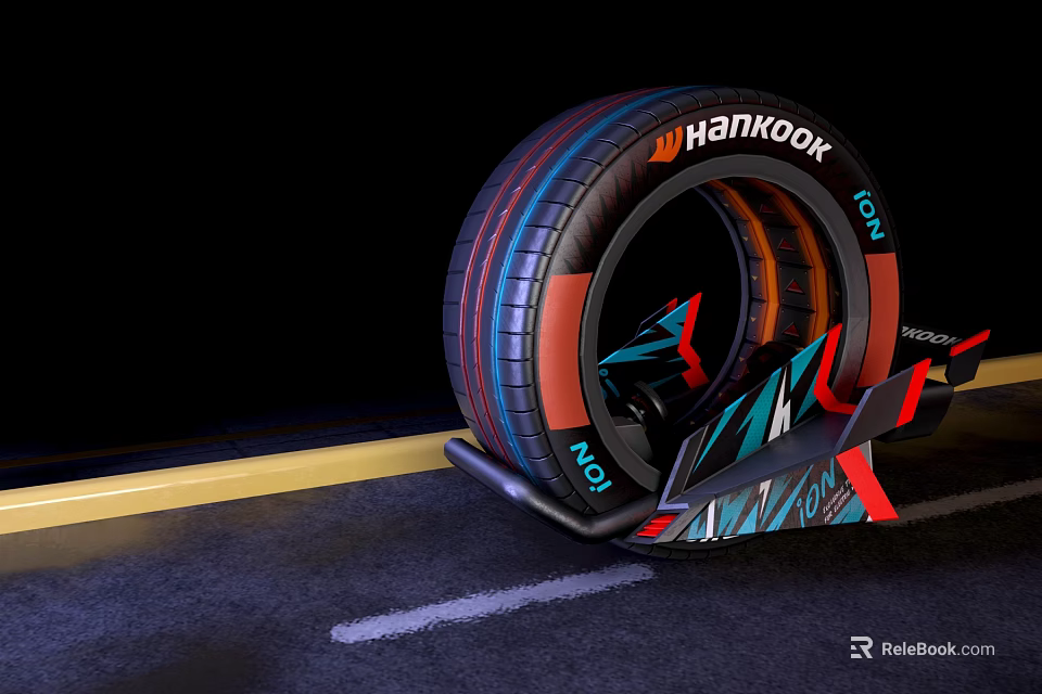 Hankook Tire With Colorful Decorative Patterns And Modern Design Elements 3d model
