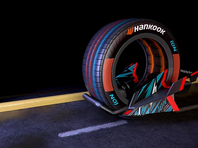 Hankook Tire With Colorful Decorative Patterns And Modern Design Elements 3d model