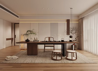 New Chinese Zen Tea Room 3d model