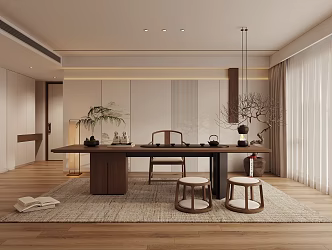 New Chinese Zen Tea Room 3d model