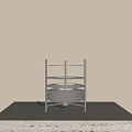Contemporary Table Lamp With Metal Frame And Layered Frosted Glass Shades