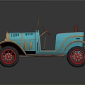 Vintage Convertible Toy Cars In Red Green Blue With Red Wheels On Dark Surface