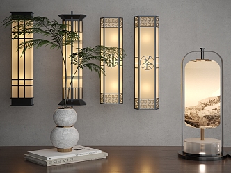 New Chinese Wall Lamp 3d model